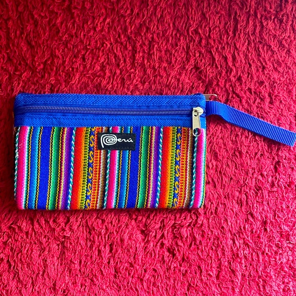 NWOT “Handmade Peruvian Blue Makeup Bag” - Picture 1 of 5